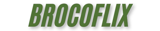 Brocoflix logo in green text on a black background